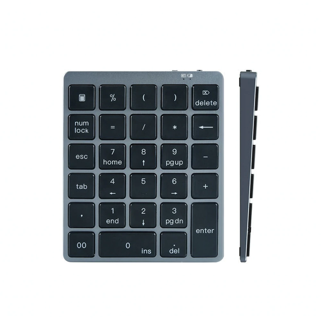 Бездротова Bluetooth NumPad клавіатура-хаб з 2 USB портами, нампед-кейпад для ПК/ноутбука, Windows/Mac/iOS, кейпед - зображення 4