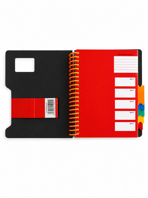 Зошит на спіралі "Notebook" клітина, A5, 200 аркушів, DSCN0752, роздільники (чорний) - Фото 3 Зошит на спіралі "Notebook" клітина, A5, 200 аркушів, DSCN0752, роздільники (чорний) - зображення 3