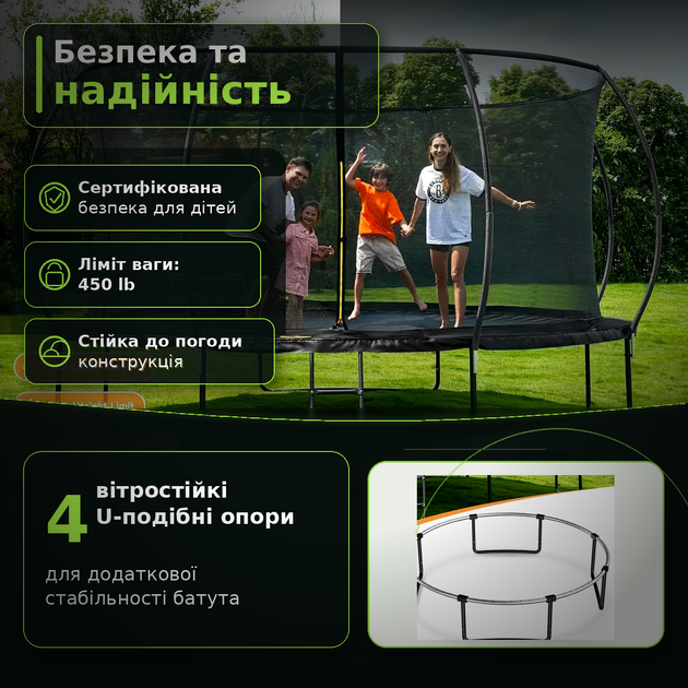 Батут круглый 244 см с внутренней защитной сеткой уличный для дачи сада игры на свежем воздухе - изображение 4