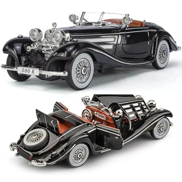 Металева модель Mercedes-Benz 500K Special Roadster ретро автомобіль інерційна машинка зі світлом і звуком - Фото 3 Металева модель Mercedes-Benz 500K Special Roadster ретро автомобіль інерційна машинка зі світлом і звуком - зображення 3