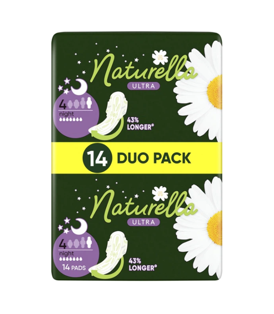 Гигиенические прокладки Naturella Ultra Night с ароматом ромашки, ночные, 14 шт. (8001090585394) - Фото 1 Гигиенические прокладки Naturella Ultra Night с ароматом ромашки, ночные, 14 шт. (8001090585394) - изображение 1