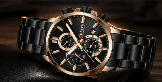 Мужские наручные часы Curren 8475 Rose Gold-Black розовое золото/черные с черным циферблатом - Фото 3 Мужские наручные часы Curren 8475 Rose Gold-Black розовое золото/черные с черным циферблатом - изображение 3