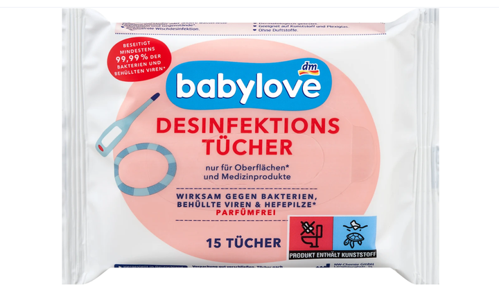 Дезінфікуючі вологі серветки Babylove, 15 шт. - изображение 2