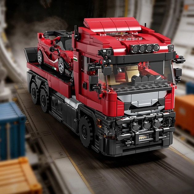 Конструктор 12GO 95002 Автовоз з причепом і спортивним автомобілем Technic, 1728 деталей - Фото 5 Конструктор 12GO 95002 Автовоз з причепом і спортивним автомобілем Technic, 1728 деталей - зображення 5