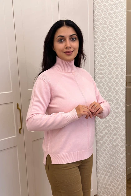 Светр INEDIT 10624 Pudra ONE SIZE - Фото 2 Светр INEDIT 10624 Pudra ONE SIZE - изображение 2