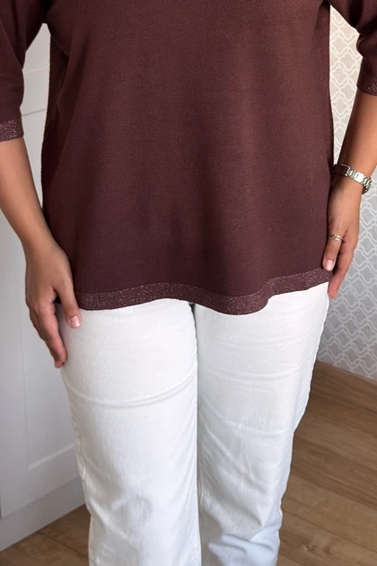 Светр INEDIT 10858 Brown ONE SIZE - изображение 6