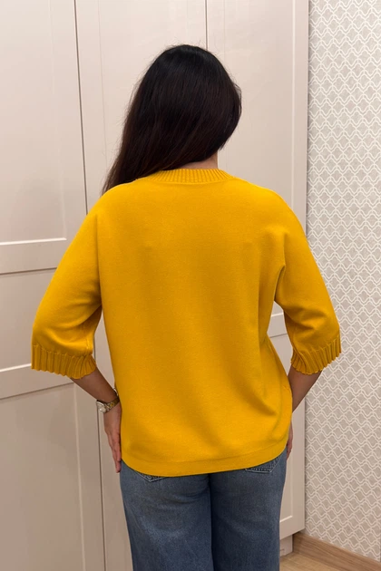 Светр INEDIT 10860 Mustard ONE SIZE - зображення 3