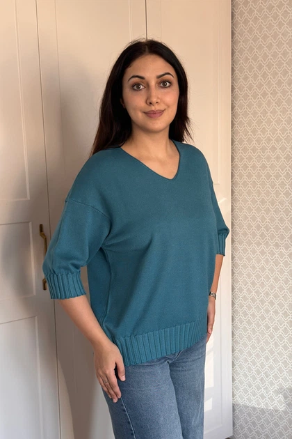 Светр INEDIT 10865 Green-Sea ONE SIZE - изображение 2