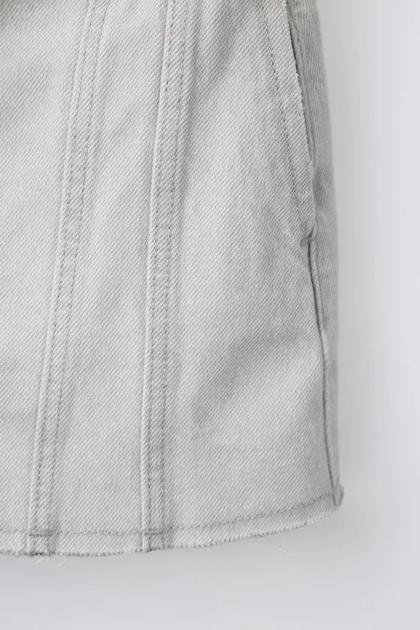 Спідничка для дівчинки Zara сірий 148 джинс на гудзиках - Фото 4 Спідничка для дівчинки Zara сірий 148 джинс на гудзиках - зображення 4