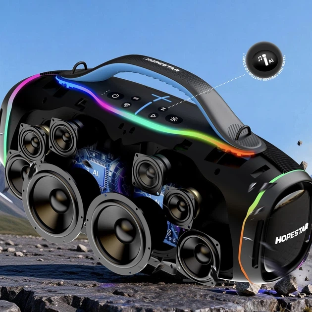 Портативная колонка Bluetooth Hopestar A90 PRO с 2-мя микрофонами 700W Black - изображение 5
