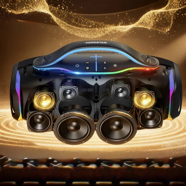 Портативная колонка Bluetooth Hopestar A90 PRO с 2-мя микрофонами 700W Black - изображение 9