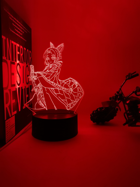 3D аниме-светильник лампа-ночник Канаэ Котё з Клинок, рассекающий демонов Demon Slayer - RGB-лампа с LED-подсветкой на 7 цветов - изображение 2