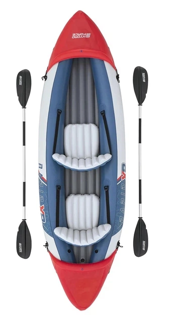Надувной каяк Bestway Lite-Rapid X2 65077 – 2-местная байдарка 321×88×42 см, грузоподъемность до 160 кг, в комплекте 2 весла и насос. (COPY) - изображение 3