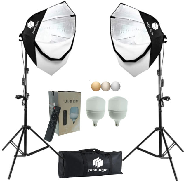 Набор светодиодного студийного освещения 70х70 см Profi-light SCS-7712-105 LED - Фото 1 Набор светодиодного студийного освещения 70х70 см Profi-light SCS-7712-105 LED - изображение 1