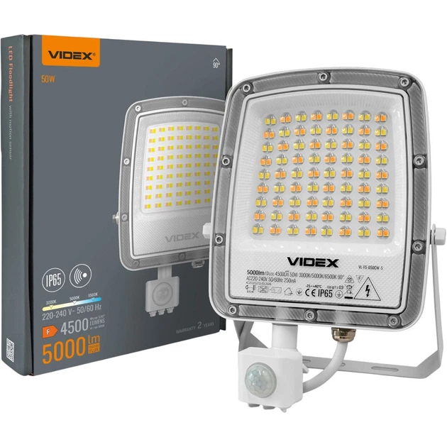 Светодиодный прожектор Videx F5 50W с датчиком движения и освещенности White (VL-F5-050CW-S) [168704] - изображение 14