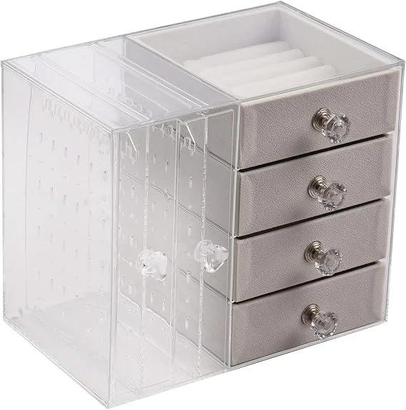 Органайзер для украшений Makeup Box XL-1831 многоуровневая шкатулка с ящиками и секциями - изображение 7