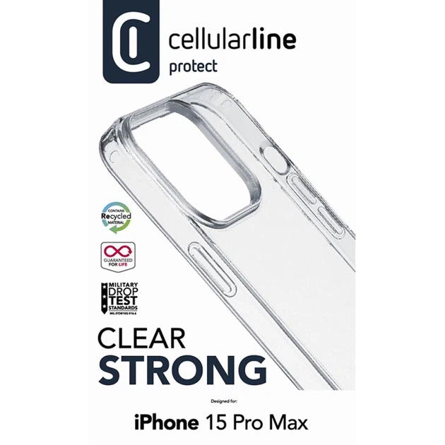 Чехол Cellularline Clear Strong для iPhone 15 Pro Max Clear (CLEARDUOIPH15PRMT) - Фото 3 Чехол Cellularline Clear Strong для iPhone 15 Pro Max Clear (CLEARDUOIPH15PRMT) - изображение 3