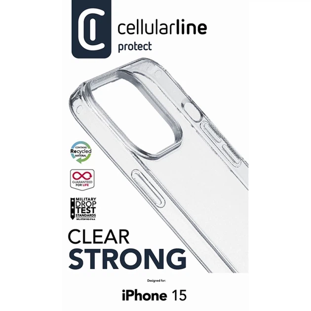 Чехол Cellularline Clear Strong для iPhone 15 Clear (CLEARDUOIPH15T) - Фото 3 Чехол Cellularline Clear Strong для iPhone 15 Clear (CLEARDUOIPH15T) - изображение 3