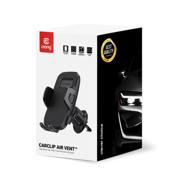 Автотримач Crong Carclip Air Vent Black (CRGCH8BLK) - зображення 3