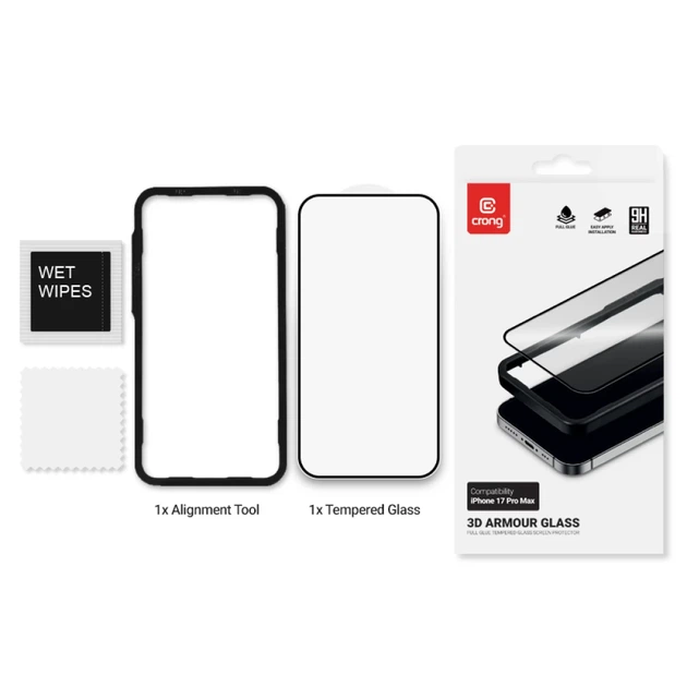 Szkło ochronne Crong 3D Armour Glass do iPhone 17 Pro Max (5904310706070) - obraz 2