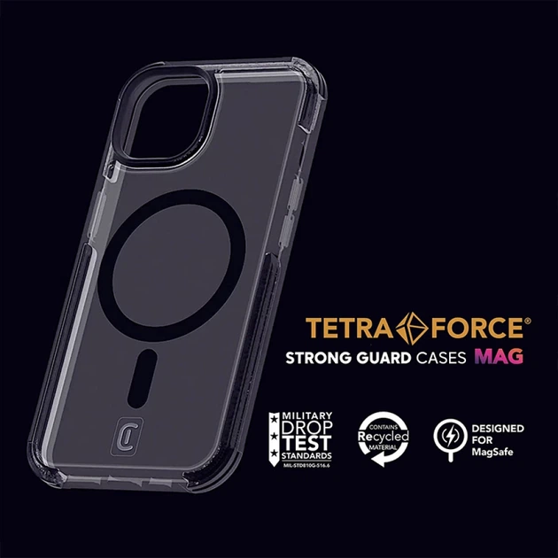 Чехол Cellularline Tetra Force Strong Guard Mag для iPhone 15 Pro Transparent with MagSafe (TETRACMAGIPH15PROT) - Фото 11 Чехол Cellularline Tetra Force Strong Guard Mag для iPhone 15 Pro Transparent with MagSafe (TETRACMAGIPH15PROT) - изображение 11