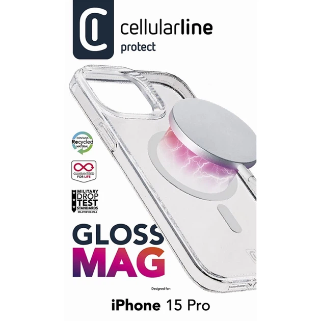 Чехол Cellularline Gloss Mag для iPhone 15 Pro Transparent (GLOSSMAGIPH15PROT) - Фото 4 Чехол Cellularline Gloss Mag для iPhone 15 Pro Transparent (GLOSSMAGIPH15PROT) - изображение 4