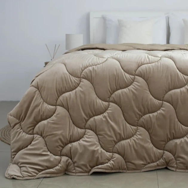 Ковдра ТЕП "VELOUR" Золотий беж (350 г/м²), 200x210 євро - изображение 2