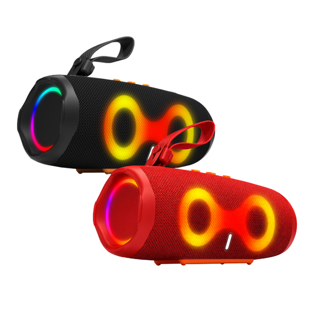 Портативная Bluetooth-колонка Charce 6 LED с RGB-подсветкой, TWS, Power Bank, черная - изображение 2