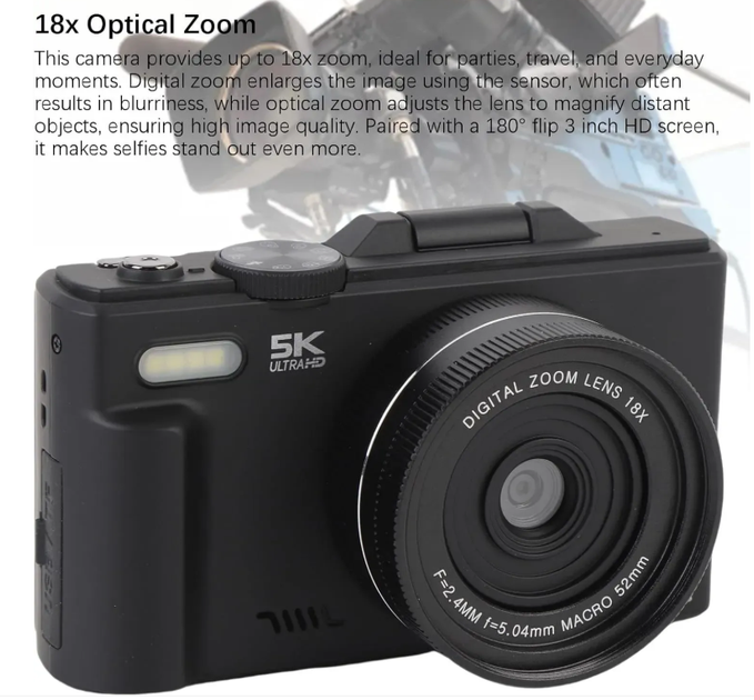 Цифровая ретро-камера 5K 75MP, Wi-Fi - изображение 4