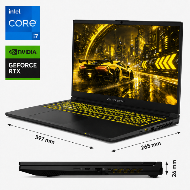 Ігровий ноутбук 17,3" Medion (Lenovo Group) Erazer Defender P50 | Intel Core i7-12650H | IPS (1920x1080) FullHD 144 Гц | RAM 16 ГБ | SSD NVME 1 ТБ | RTX 4060, 8 ГБ | Підсвітка клавіатури | Win11 (5364) - Уценка - изображение 2