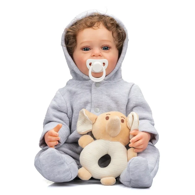 Реалістична вінілова лялька Reborn Baby Benjamin хлопчик 55 см – силіконова лялька, яку можна купати (RB049) - изображение 4