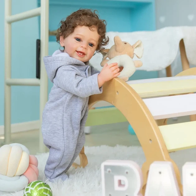 Реалістична вінілова лялька Reborn Baby Benjamin хлопчик 55 см – силіконова лялька, яку можна купати (RB049) - изображение 5
