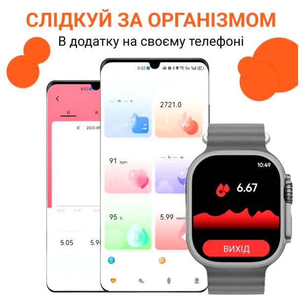 Смарт-часы с функцией звонка 2.2 дюйма GPS для взрослых белый HM-0683 - зображення 6
