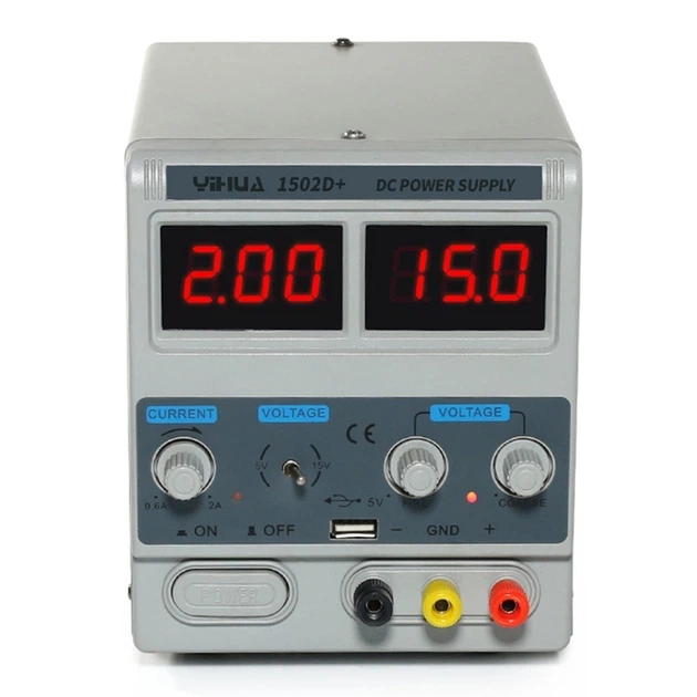 Лабораторный блок питания Yihua 1502D+ Трансформаторный / 15V / 2A / 50W + USB, цифровая индикация напряжения и тока (19465) - Фото 2 Лабораторный блок питания Yihua 1502D+ Трансформаторный / 15V / 2A / 50W + USB, цифровая индикация напряжения и тока (19465) - изображение 2