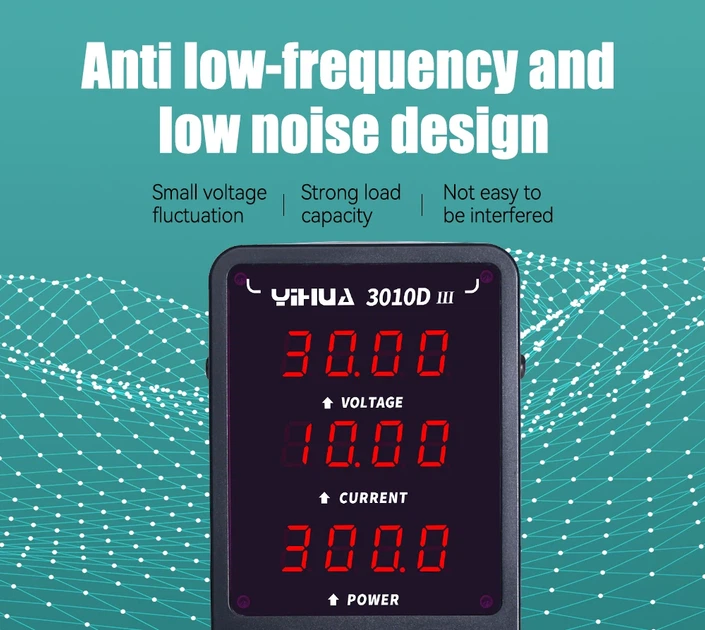 Лабораторный блок питания Yihua 3010D-III Импульсный / 30V / 10A / 300W, цифровая индикация напряжения, тока и мощности, V/A/W (19466) - изображение 8