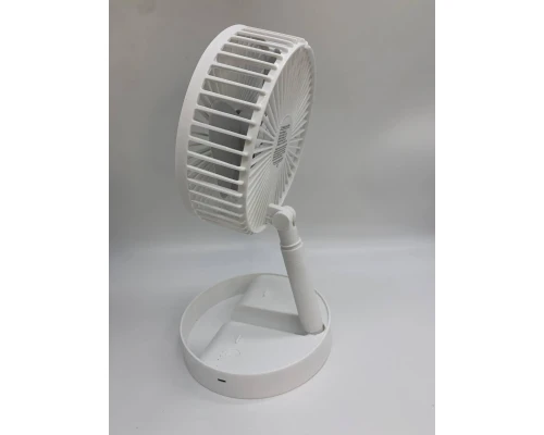 Складной портативный телескопический вентилятор Telescope Fan WHITE беспроводной аккумуляторный настольный белый - изображение 4