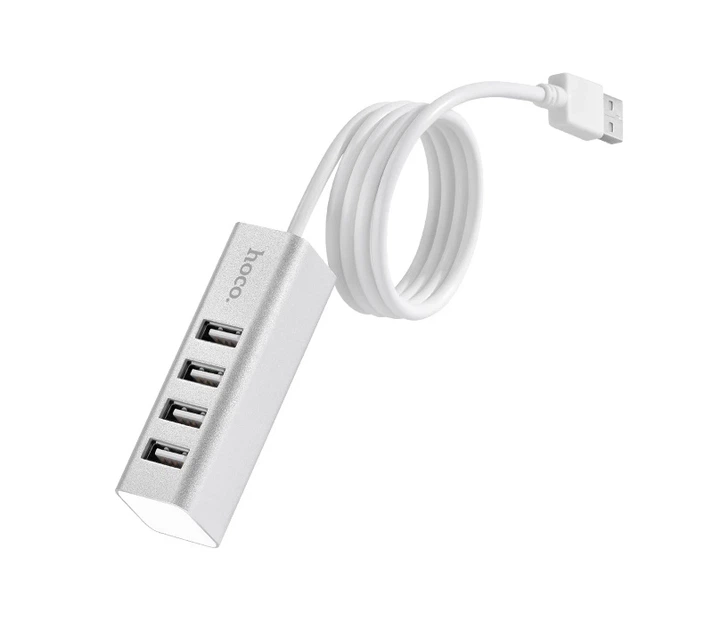 USB-хаб HOCO HB1 4USB Line machine Silver - Фото 4 USB-хаб HOCO HB1 4USB Line machine Silver - зображення 4
