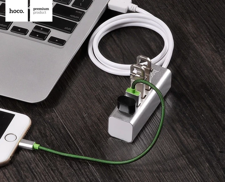 USB-хаб HOCO HB1 4USB Line machine Silver - Фото 5 USB-хаб HOCO HB1 4USB Line machine Silver - зображення 5