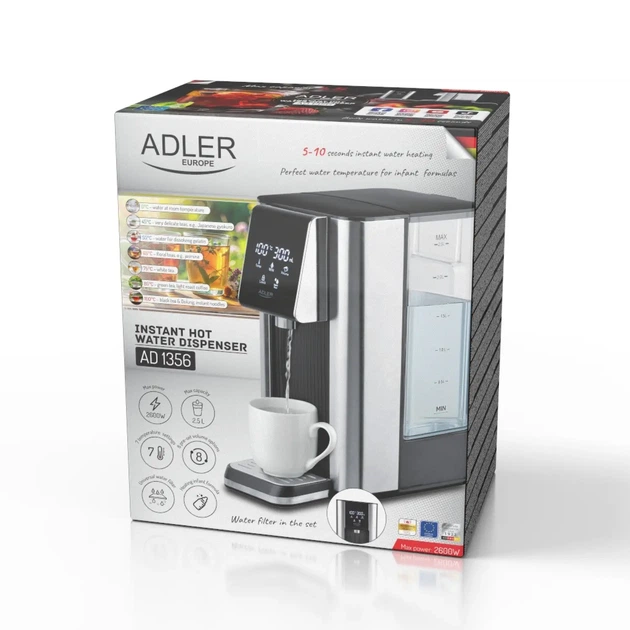 Диспенсер для гарячої води Adler AD 1356 – 2.5 L 7 температурних режимів - изображение 9