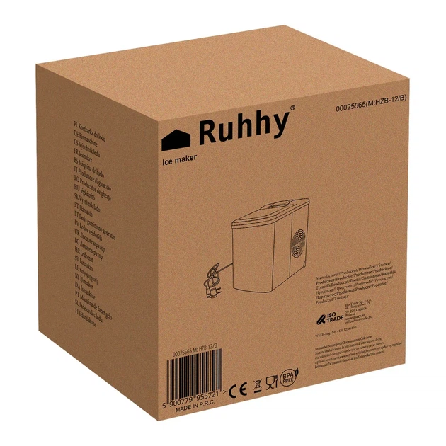 Льодогенератор Ruhhy 25565 12 кг/добу, LCD, таймер - изображение 2