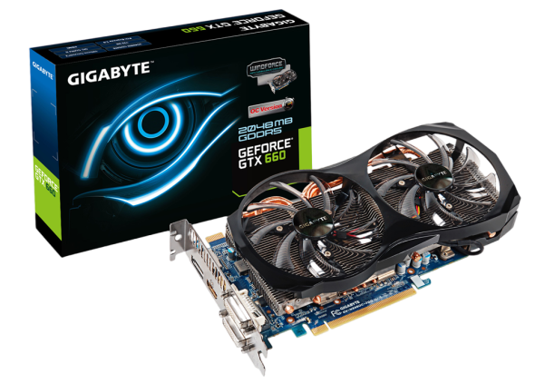 Відеокарта GeForce GTX 660 2GB Gigabyte OC (GV-N660OC-2GD) Б/В - Фото 3 Відеокарта GeForce GTX 660 2GB Gigabyte OC (GV-N660OC-2GD) Б/В - зображення 3