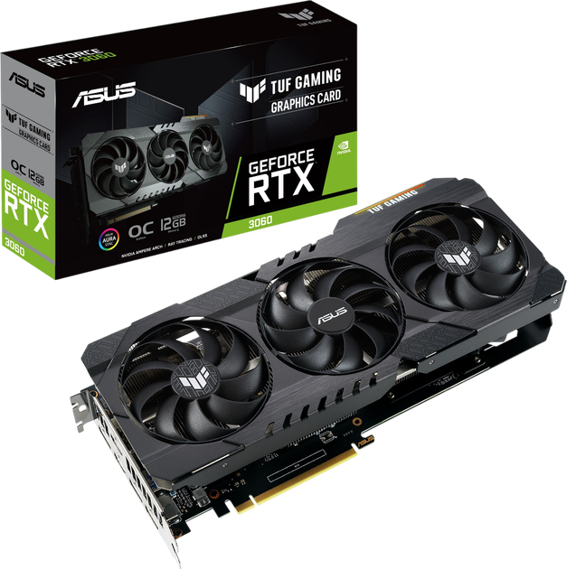 Відеокарта GeForce RTX 3060 12GB Asus TUF Gaming V2 OC (TUF-RTX3060-O12G-V2-GAMING) Б/В - Фото 3 Відеокарта GeForce RTX 3060 12GB Asus TUF Gaming V2 OC (TUF-RTX3060-O12G-V2-GAMING) Б/В - зображення 3