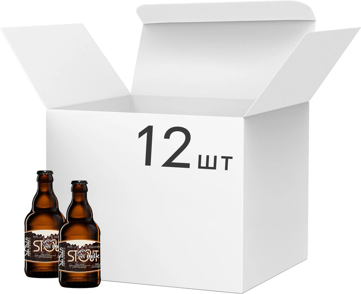Упаковка пива Saga Milk Stout темне міцне нефільтроване 7.4% 0.33 л x 12 шт (4820195891070) - Фото 1 Упаковка пива Saga Milk Stout темне міцне нефільтроване 7.4% 0.33 л x 12 шт (4820195891070) - зображення 1