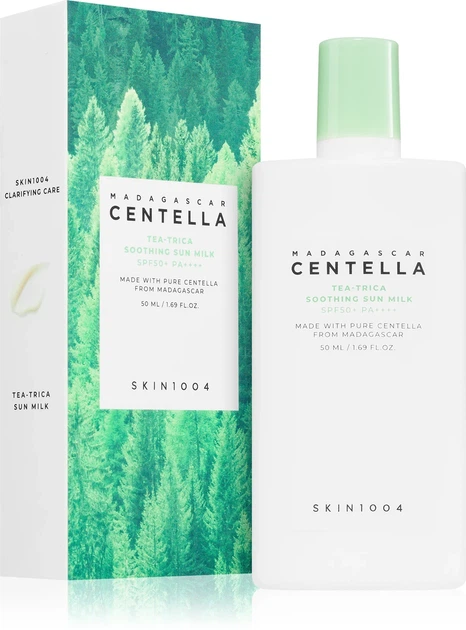 Сонцезахисне молочко для обличчя SKIN1004 Madagascar Centella Tea-Trica Soothing Sun Milk SPF 50+ PA++++ 50 мл — заспокійливий сон - изображение 2