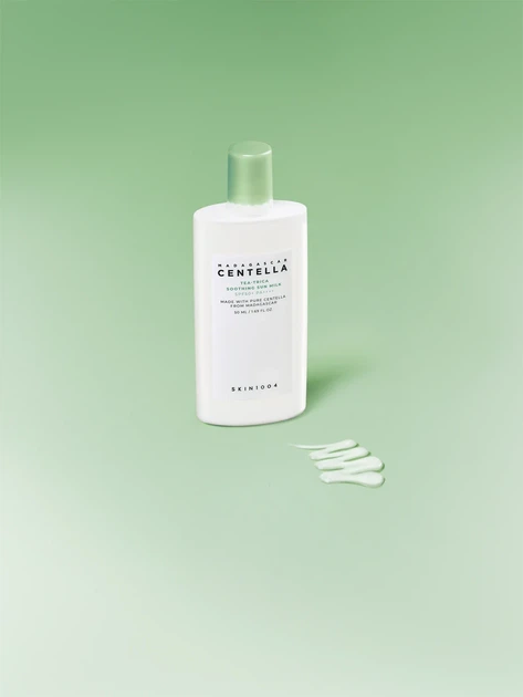 Сонцезахисне молочко для обличчя SKIN1004 Madagascar Centella Tea-Trica Soothing Sun Milk SPF 50+ PA++++ 50 мл — заспокійливий сон - изображение 5