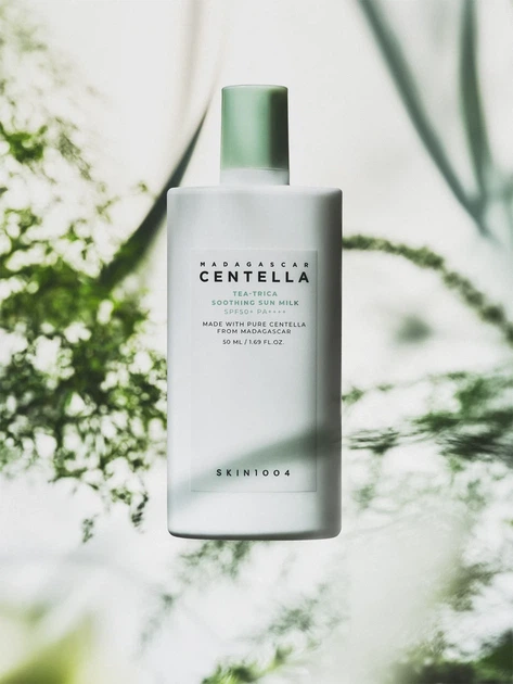 Сонцезахисне молочко для обличчя SKIN1004 Madagascar Centella Tea-Trica Soothing Sun Milk SPF 50+ PA++++ 50 мл — заспокійливий сон - изображение 9