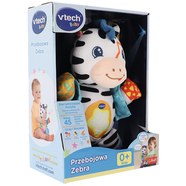 Zabawka interaktywna VTech Vtech Baby Hit Zebra Biała (5900511612387) - obraz 2