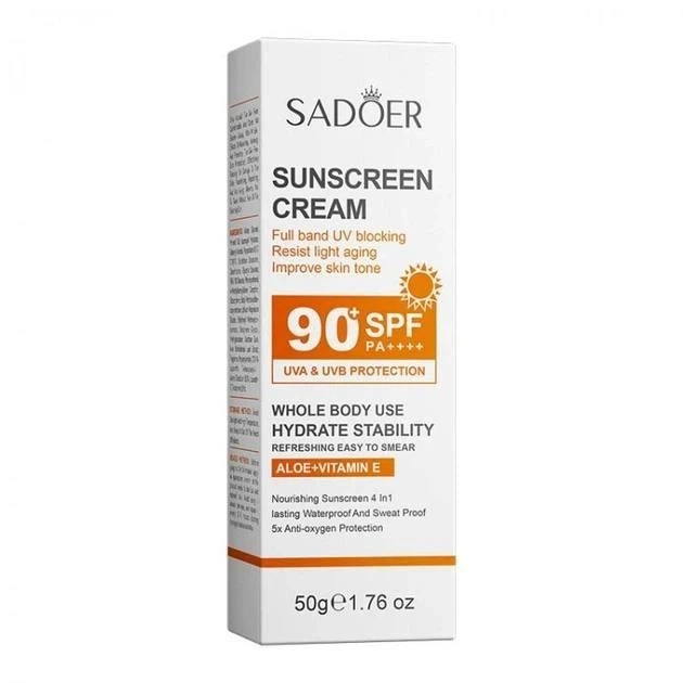 Крем солнцезащитный SADOER Sunscreen Cream SPF PA+++ 90, отбеливающий, с защитой от УФ-лучей, 50 мл. - изображение 2