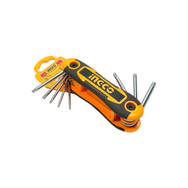 Набір ключів Torx T9-T40 складаний CrV 8 шт INGCO - Фото 1 Набір ключів Torx T9-T40 складаний CrV 8 шт INGCO - зображення 1