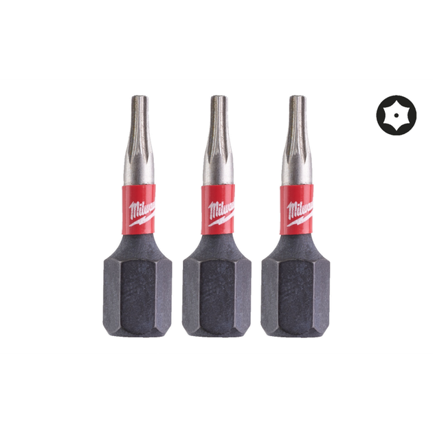 Бита SHOCKWAVE MILWAUKEE, TX BO7, 25мм, (3шт) - Фото 1 Бита SHOCKWAVE MILWAUKEE, TX BO7, 25мм, (3шт) - изображение 1